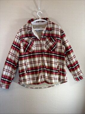 SAGE Collective Sherpa-Lined Plaid Flannel Shacket/Jacket